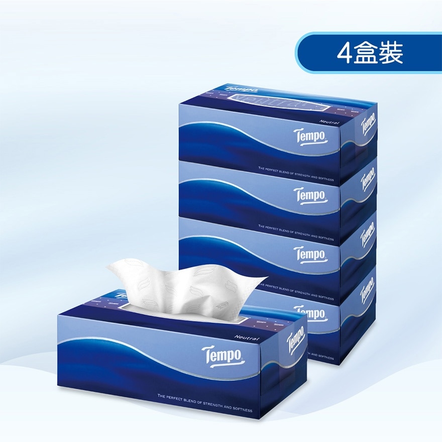 Tempo -盒装纸巾天然无味- 4盒装 (新旧款式随机发送) image