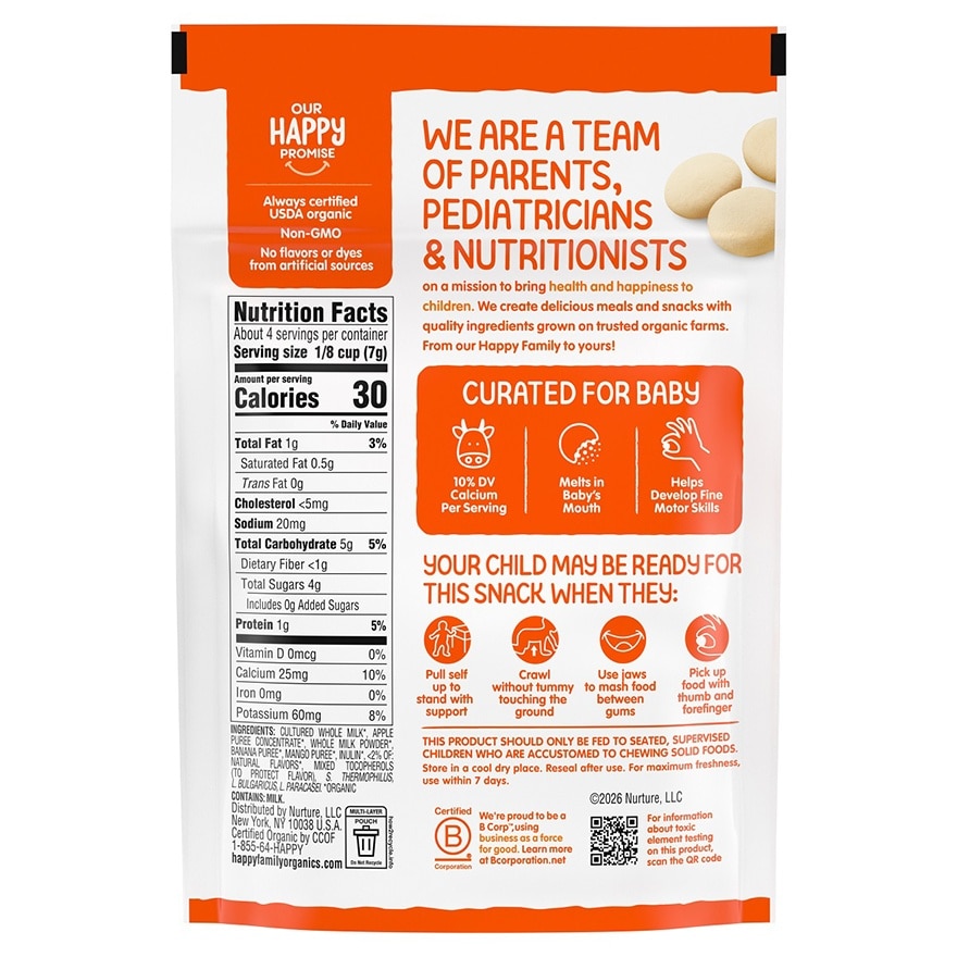 HappyBABY Organic Banana Mango Yogis 28g image