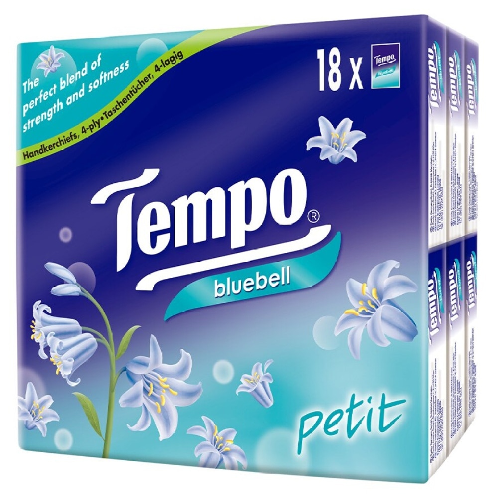 Tempo 蓝风铃味迷你纸手巾18包装