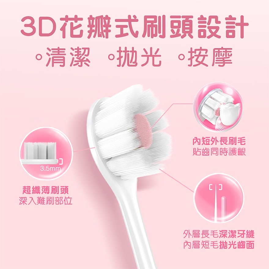 綿密泡の軟毛牙刷 徹底潔净 抛光牙齒 溫和護齦 (顏色隨機)