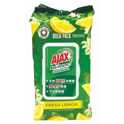 AJAX Eco-Clean Multipurpose Anti-bacterial Disinfectant Wipes (Lemon Flavor)