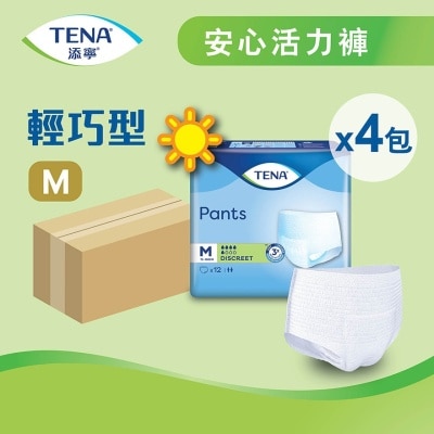 TENA 添寧安心活力褲輕巧型 中碼 12片 (原箱 -4包裝) 