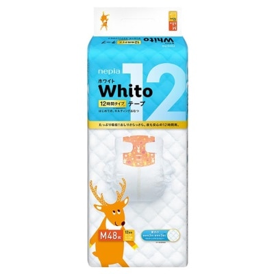 NEPIA WHITO nepia妮飘Whito极致亲肤吸收婴儿纸尿片(12H) M 48片 image