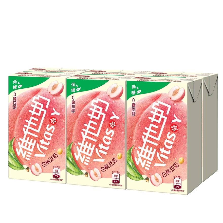 維他奶低糖白桃豆奶250毫升 x 6包裝