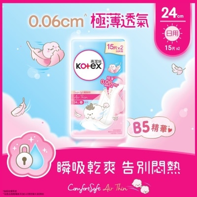 高洁丝 - 高洁丝Comfort Soft Air Thin 24cm  极薄15片x2优惠装