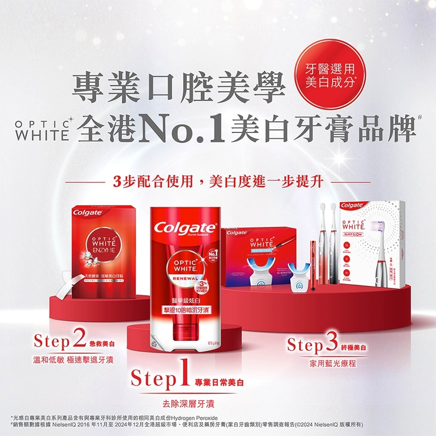 [一星期去除頑固深層牙漬 醫學級美白牙膏] 光感白閃耀亮白美白牙膏 85克
