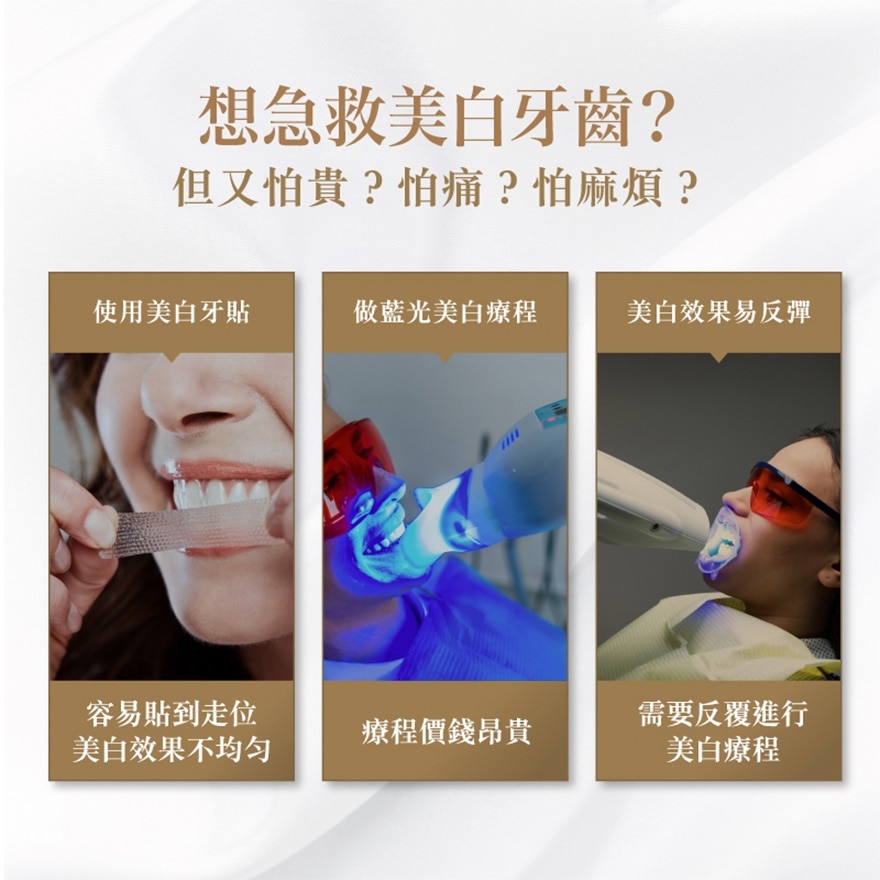 光感白夜間美白神器 液體牙貼 去黃去漬 牙齒睡眠面膜 修護精華筆