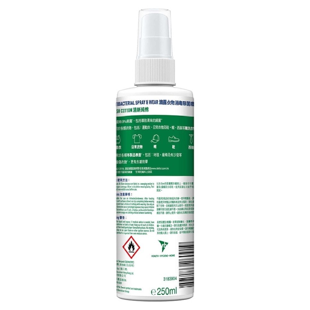 DETTOL SPRAY & WEAR 250ML