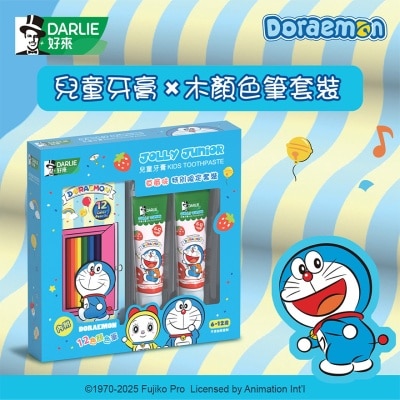 DARLIE Darlie Jolly Junior 6-12 Toothpaste x 2 + Doraemon Color Pencils