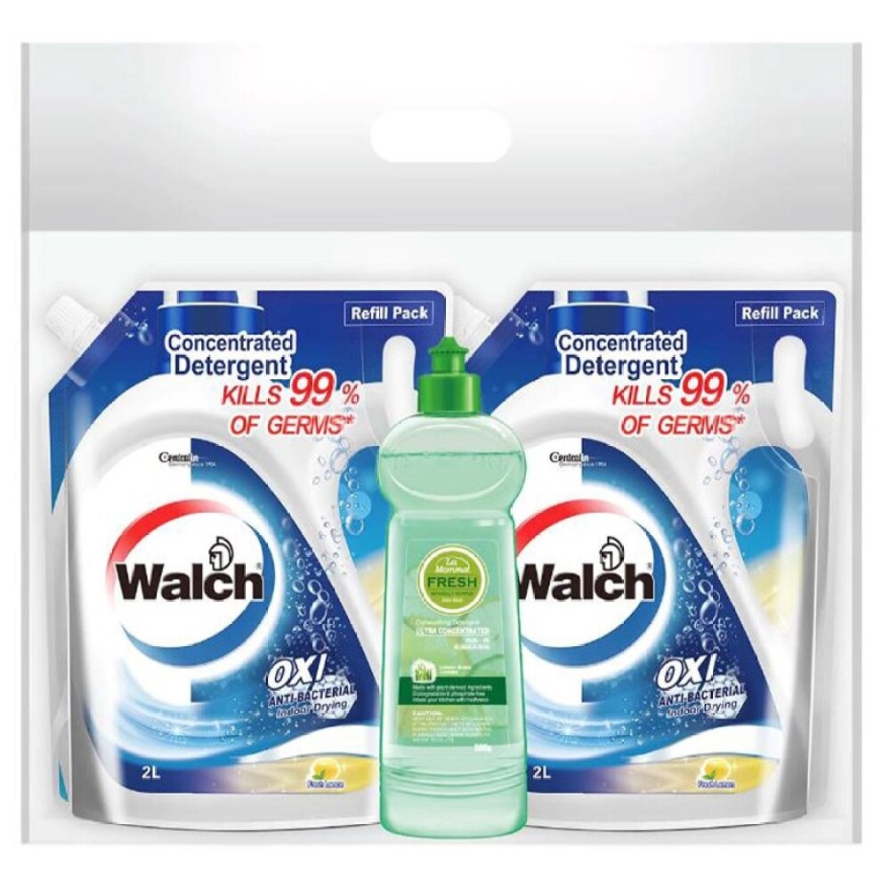 WALCH Walch Antibacteria Laundry Detergent Pine Refill 2L*2+Walch Multi ...