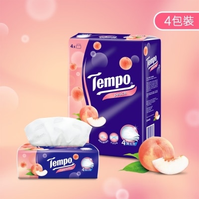 TEMPO Tempo四层桃味袋装面纸４包装