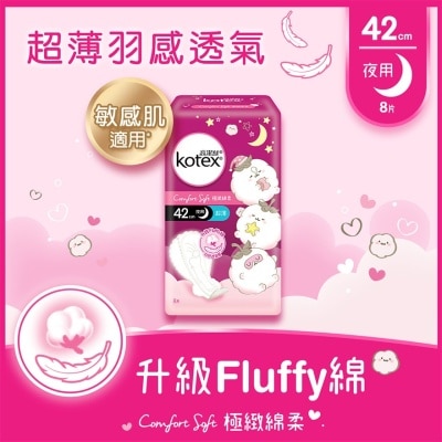 高潔絲 - 極緻綿柔超薄熟睡夜用42CM 8片