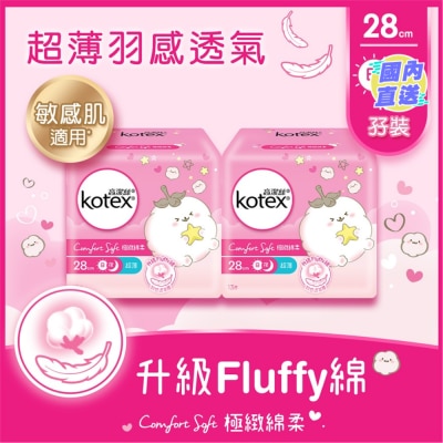 KOTEX 極緻綿柔超薄日/夜用28CM孖裝