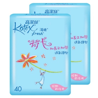 KOTEX Fresh Breathable Pty Long 40s Twin Pack