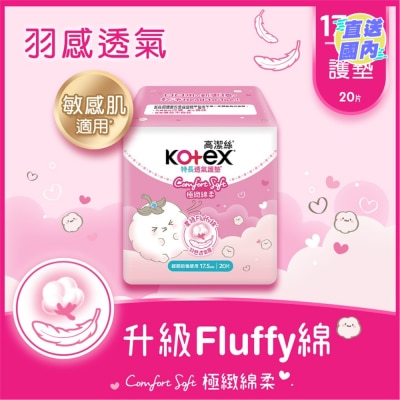 KOTEX 高潔絲極緻綿柔透氣護墊 特長 17.5CM 20片