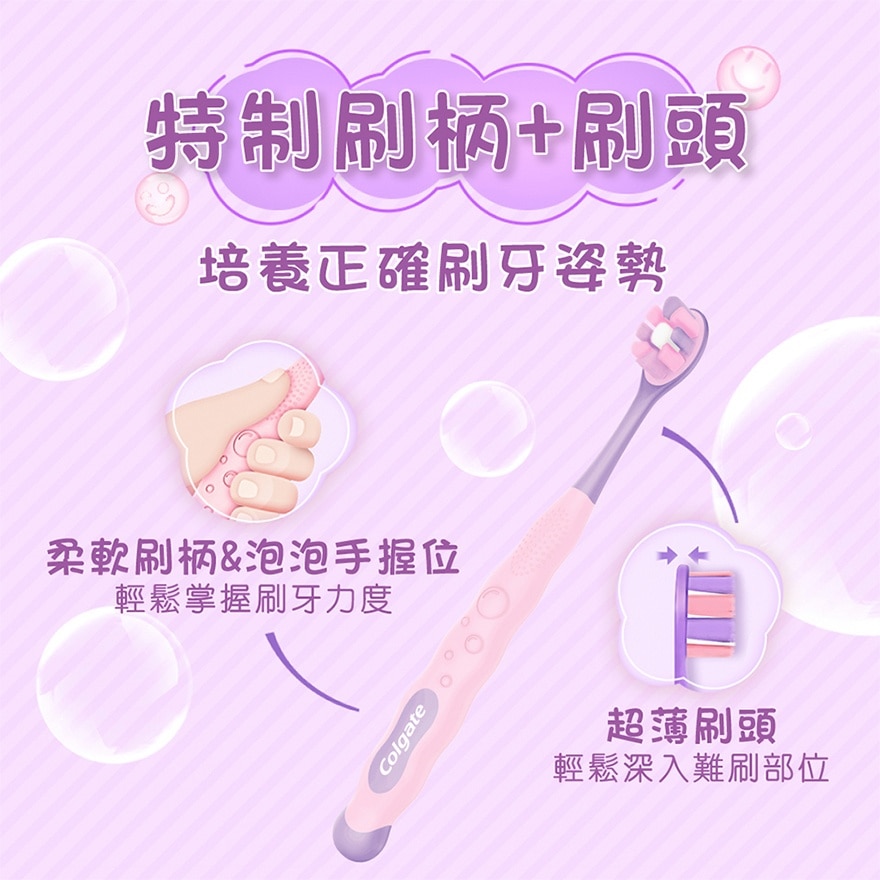 綿密泡兒童呵護牙齦牙刷 (顏色隨機)