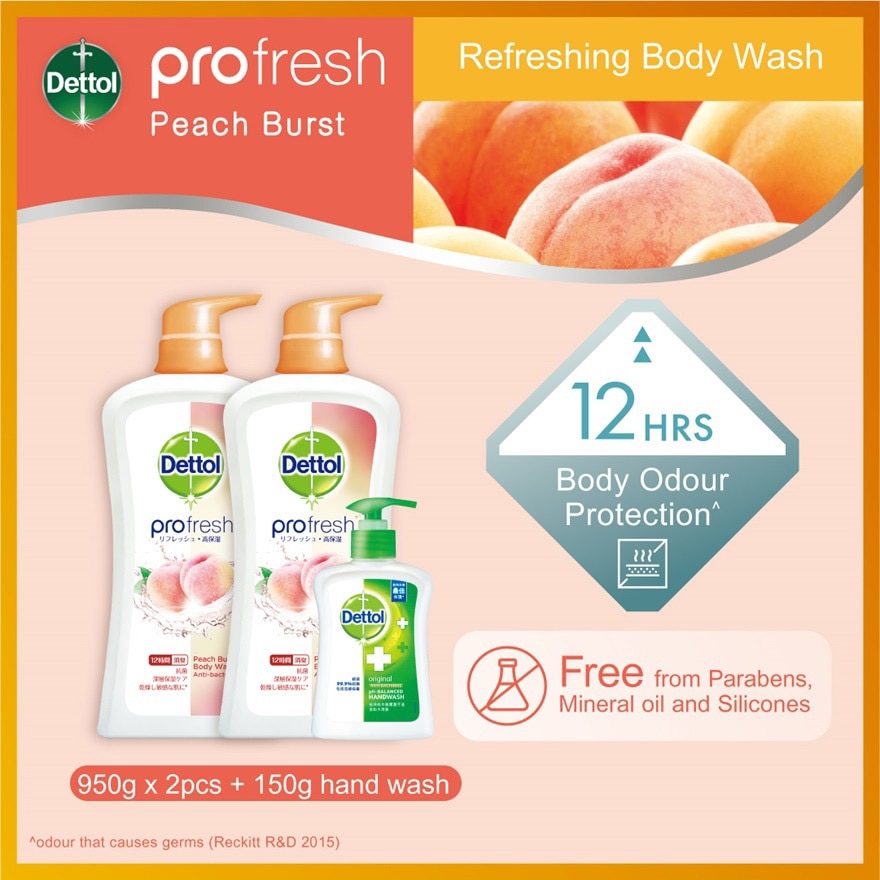 PROFRESH PEACH BURST BODY WASH TWIN PK