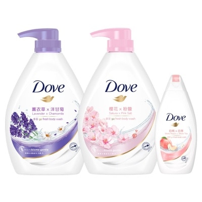 DOVE GO FRESH BODY WASH - LAVENDER+SAKURA (RANDOM FREE GIFT)