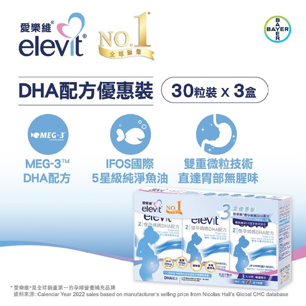 懷孕媽媽 DHA配方 30粒裝3盒優惠裝