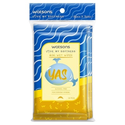 WATSONS MINI WET WIPES OCEANIC SCENTED 8S X 3