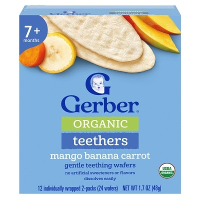 GERBER - ORGANIC TEETHERS MANGO BANANA CARROT48g