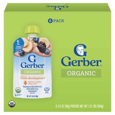 嘉寶 - 嘉寶有機果蓉香蕉藍莓黑莓燕麥99克6包裝