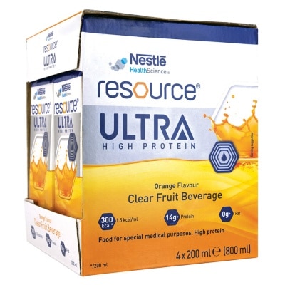 NESTLE - RESOURCE® Ultra High Protein Clear Fruit Beverage (Orange flavour) 4 x 200ml