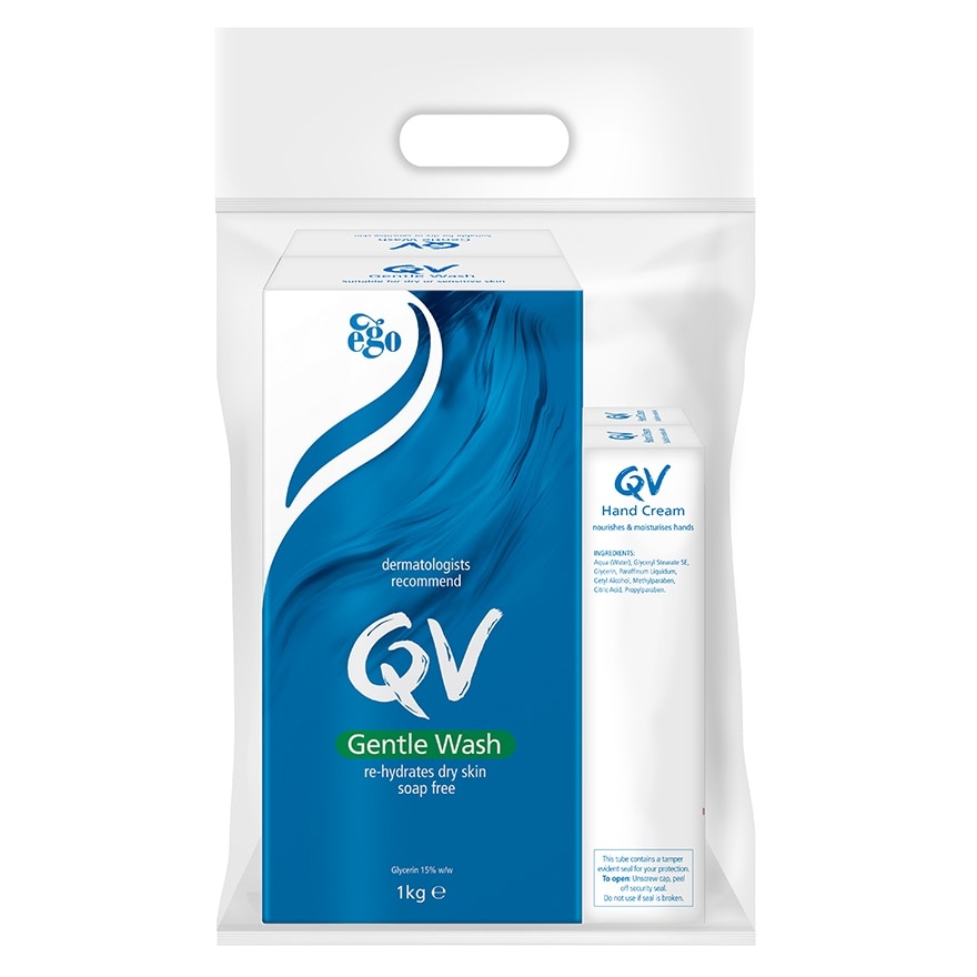 QV Gentle Wash 1KG X2 + QV Hand Cream 50G X2 Promotion Pack