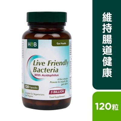 HOLLAND&BARRETT LIVE FRIENDLY BACTERIA WITH ACIDOPHILUS 3 BILLION 120S