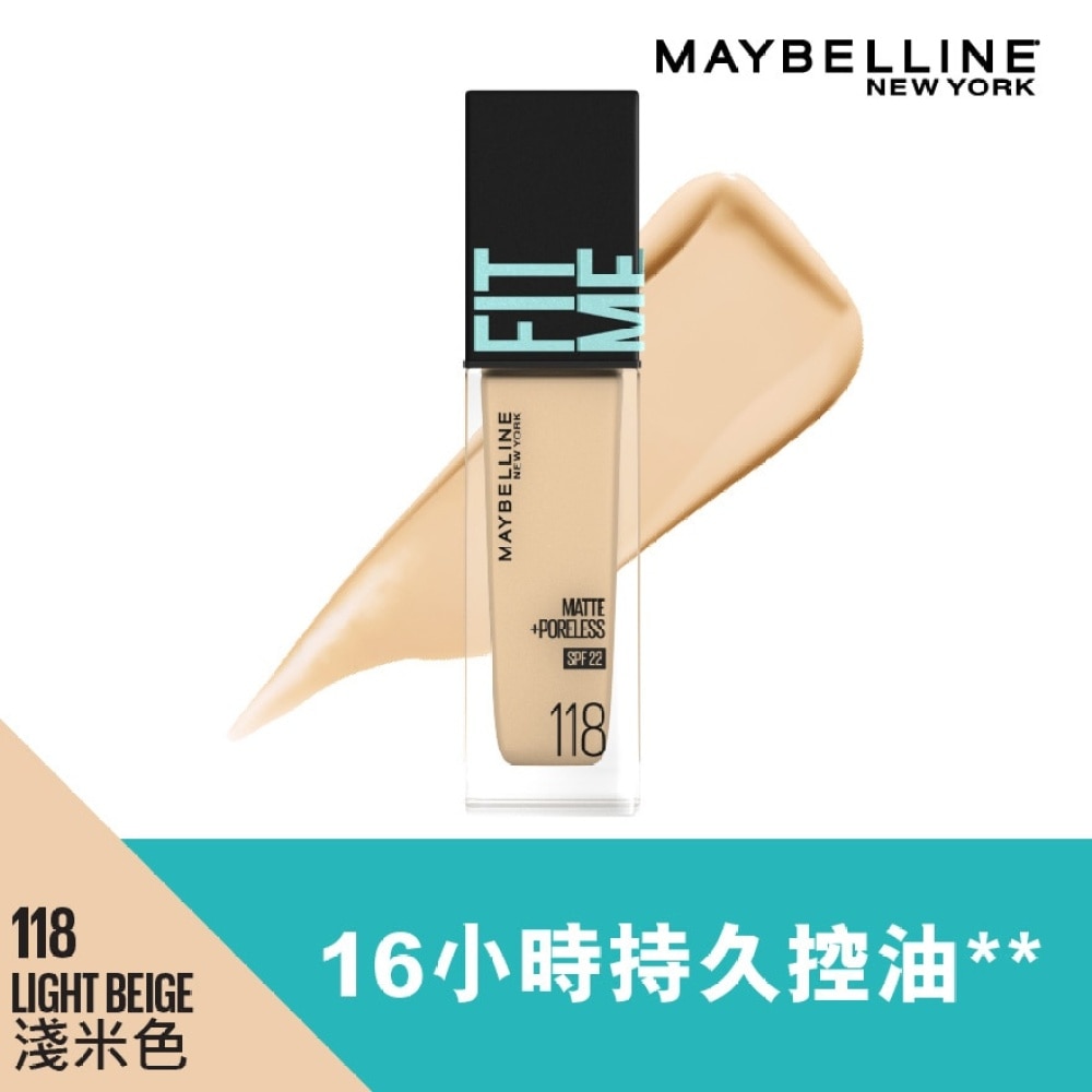 Fit Me Matte + Poreless Liquid Foundation 118 [ Oil Control with SPF 22 ]