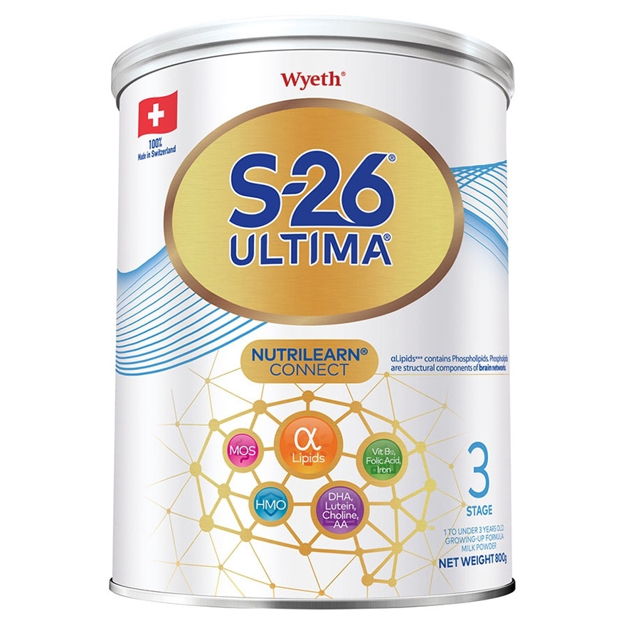 惠氏 S-26 ULTIMA 3號 幼兒成長配方奶粉800克 (新舊包裝隨機發貨)