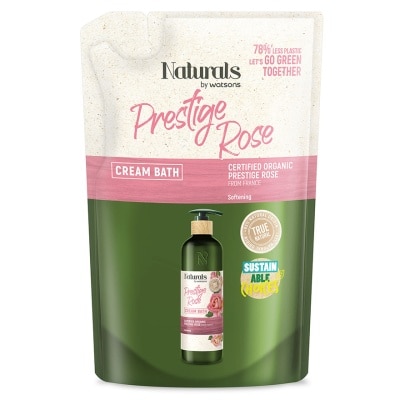 NATURALS BY WATSONS PRESTIGE ROSE CRM BATH REFILL 450ML