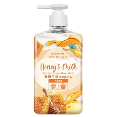 WATSONS HONEY & MILK CREAM HANDWASH 500ML