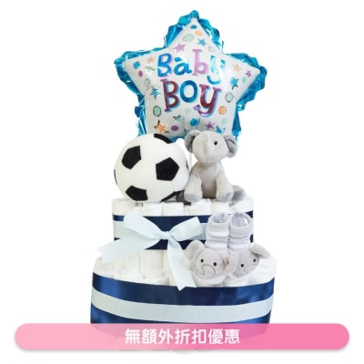 The Gift 2 Tier Diaper Cake WSGM2T017  (Supplier Delivery – within 4 working days)