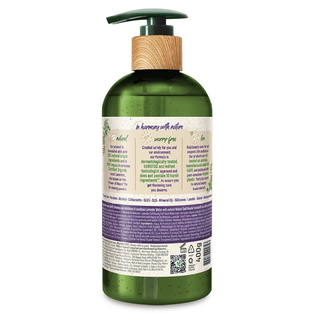 NATURALS BY WATSONS LAVENDER EXFOLIATING GEL HAND WASH 400ML Hands
