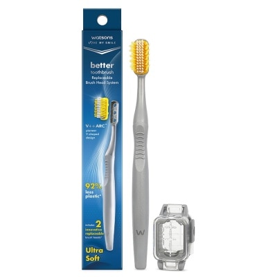 WATSONS WATSONS BETTER TOOTHBRUSH WITH REPLACEABLE BRUSH HEADS 1S + 2S