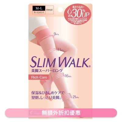 Slimwalk 日本美腿露趾保濕睡眠壓力襪長版 (長筒) (中碼-大碼) (粉紅色) PH796 (商家直送-8個工作天內送到府上;滿$300免運)