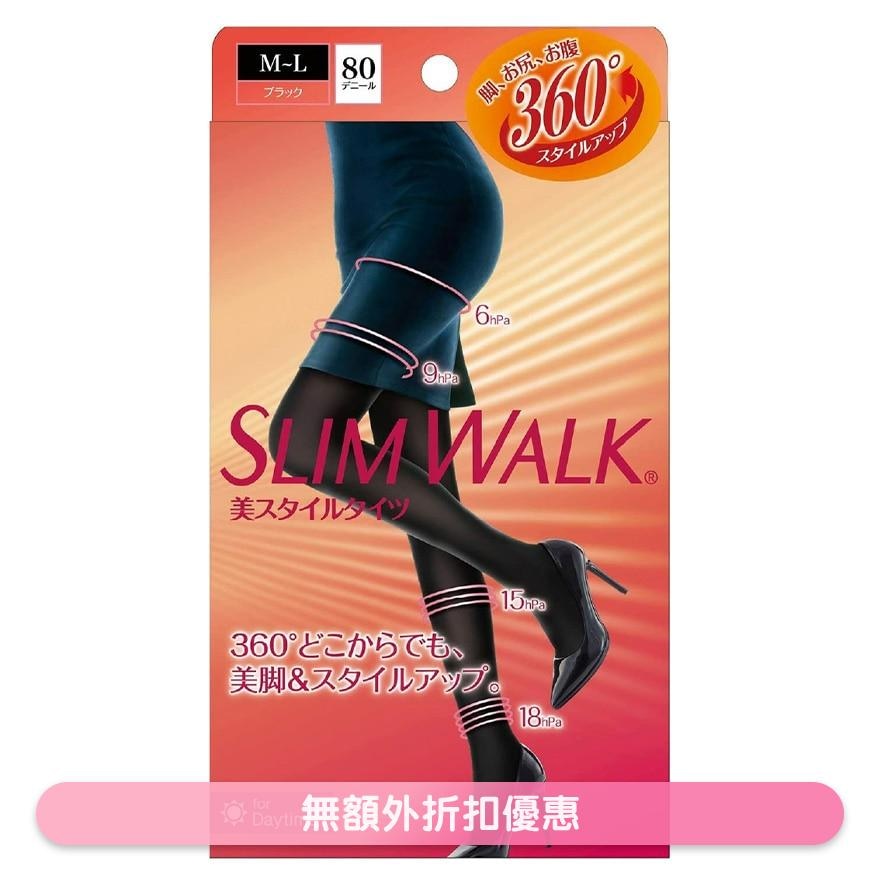 Leg Compression Tights, Stepped Pressure M-L Black 80D PH825(Supplier Delivery–8 days)