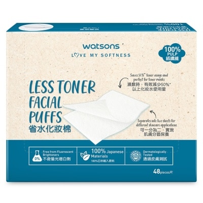 WATSONS LESS TONER FACIAL PUFFS 48S