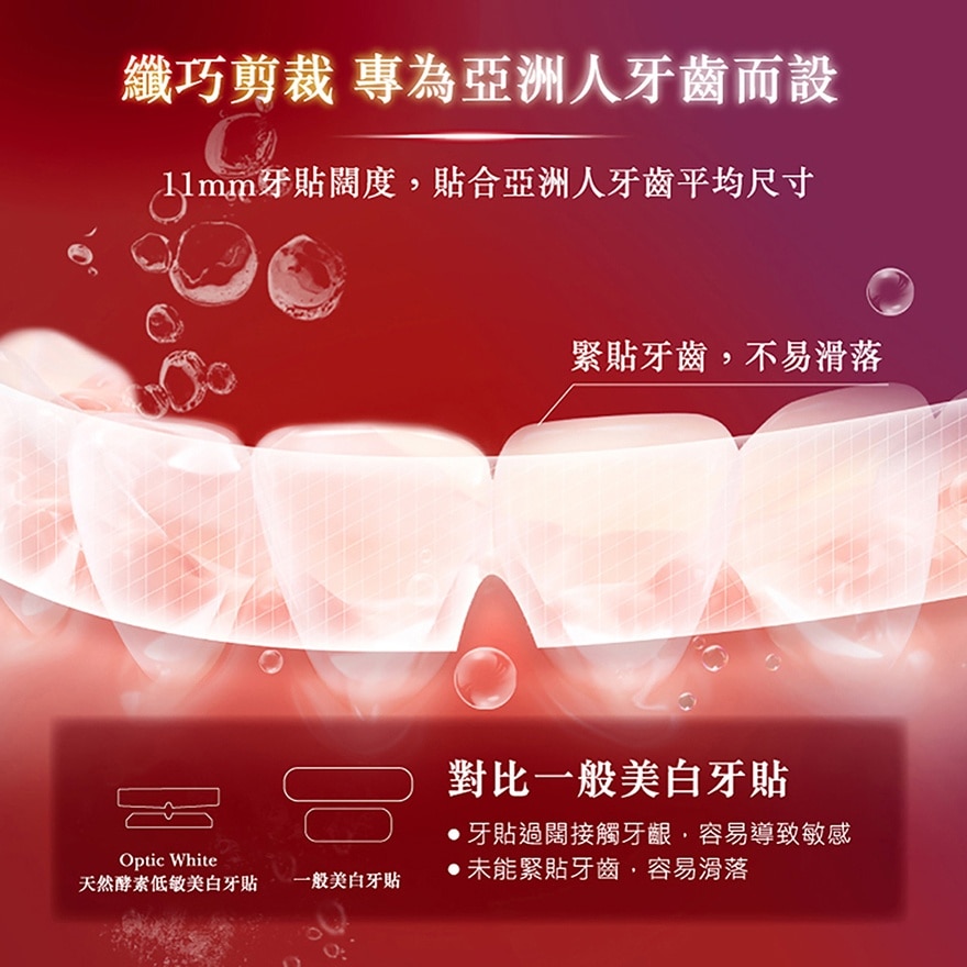 Optic White Enzyme Teeth Whitening Strips 28pcs (14 Treatments)