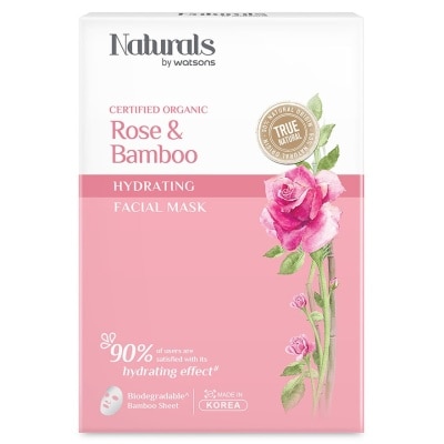 NATURALS BY WATSONS ROSE & BAMBOO HYDRATING MASK 5S