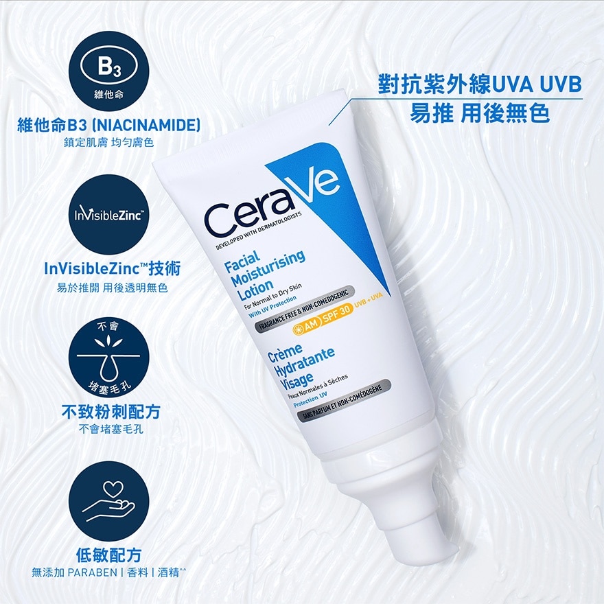 CeraVe長效保濕防曬面霜 SPF30 52ml