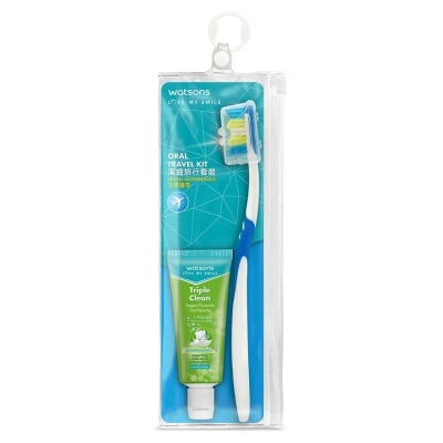 WATSONS WATSONS ORAL TRAVEL KIT (TRIPLE CLEAN TOOTHPASTE 30G + TOOTHBRUSH 1S) NEA