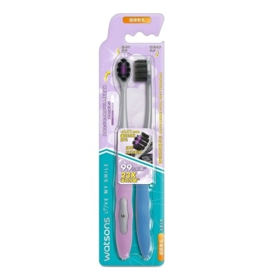 WATSONS SUPER DENSE PETAL SOFT CHARCOAL TOOTHBRUSH 2S