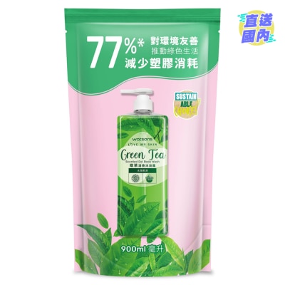 屈臣氏 屈臣氏绿茶清香沐浴露补充装900ML