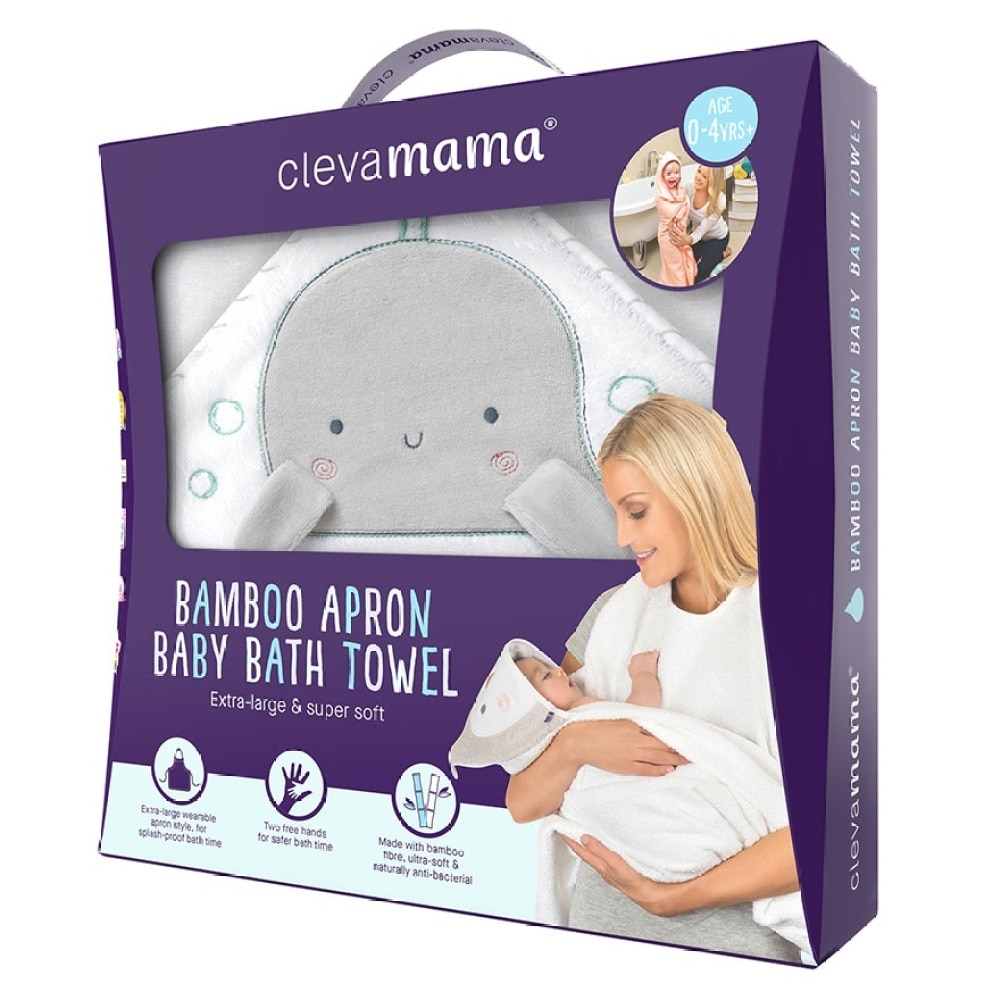 BABY BATH TOWEL-GREY/WHALE (SUPPLIER DELIVERY–10 WORKING DAYS)