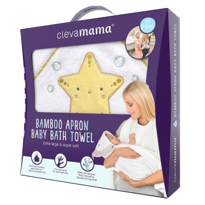 CLEVAMAMA BABY BATH TOWEL-STAR (SUPPLIER DELIVERY–10 WORKING DAYS)