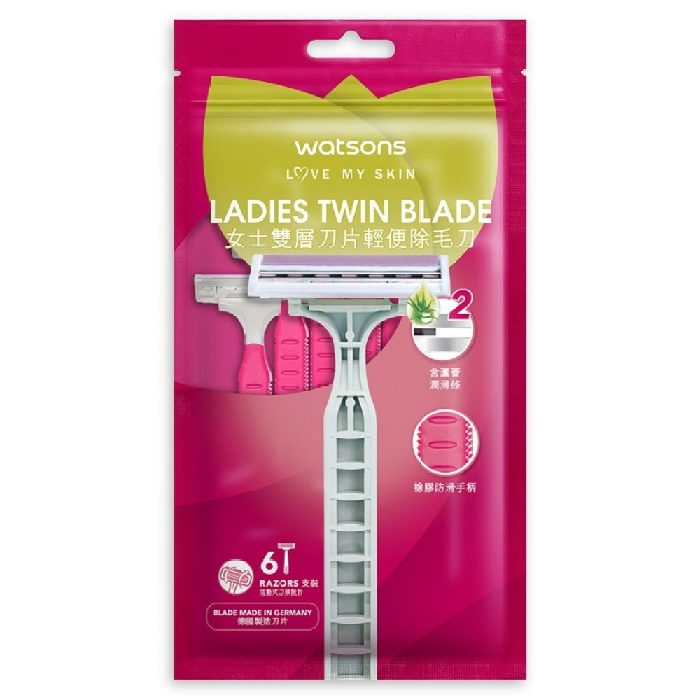 LADIES TWIN BLADE DISPOSABLE RAZOR 6S