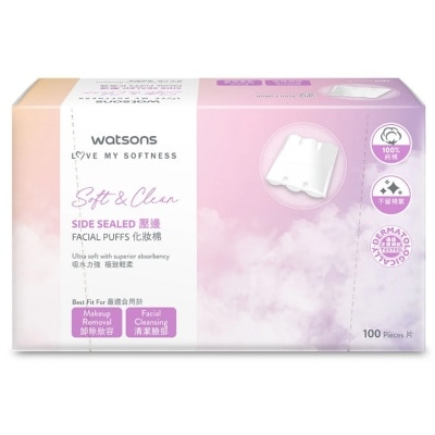 WATSONS WATSONS SIDE SEALED FACIAL PUFFS 100S