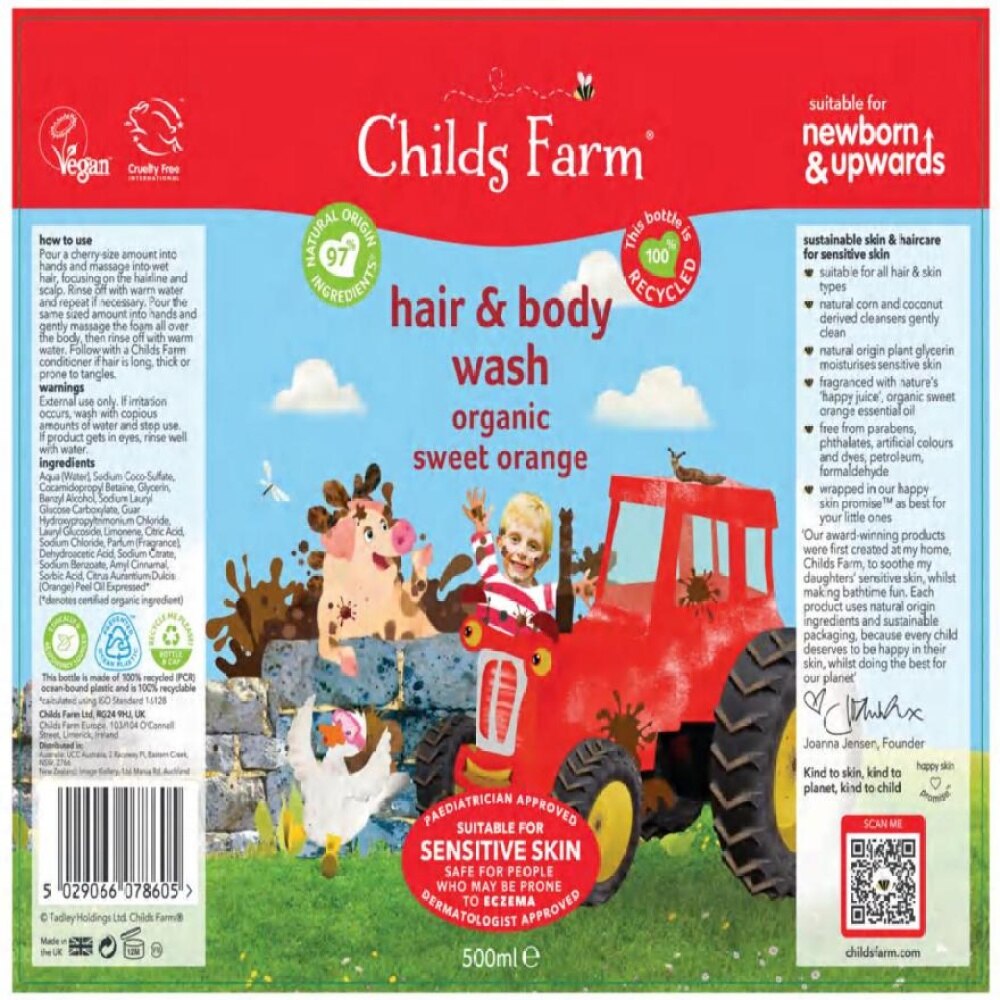 CHILDS FARM Childs Farm Sweet Orange Hair & Body Wash 500ml Baby